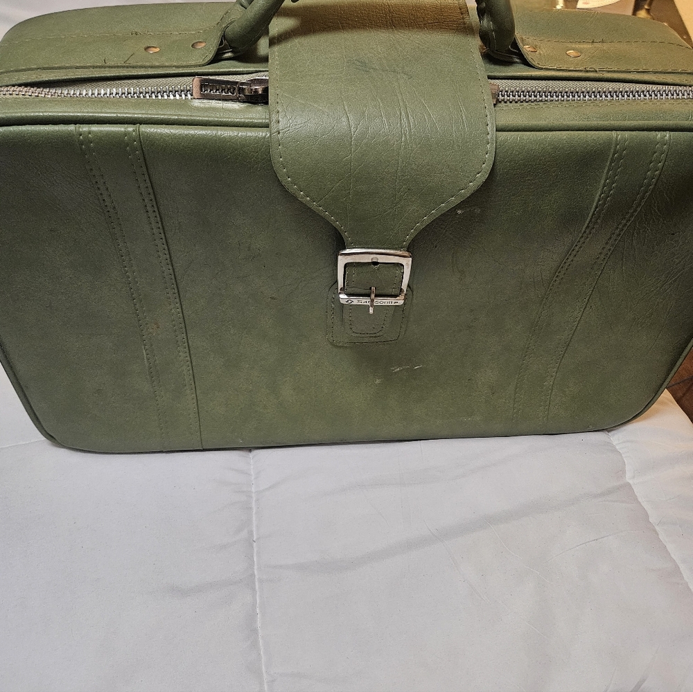 Vintage Samsonite Caribbea II Suitcase Luggage Set Dark Green Avocado 60-70's. - Picture 5 of 6